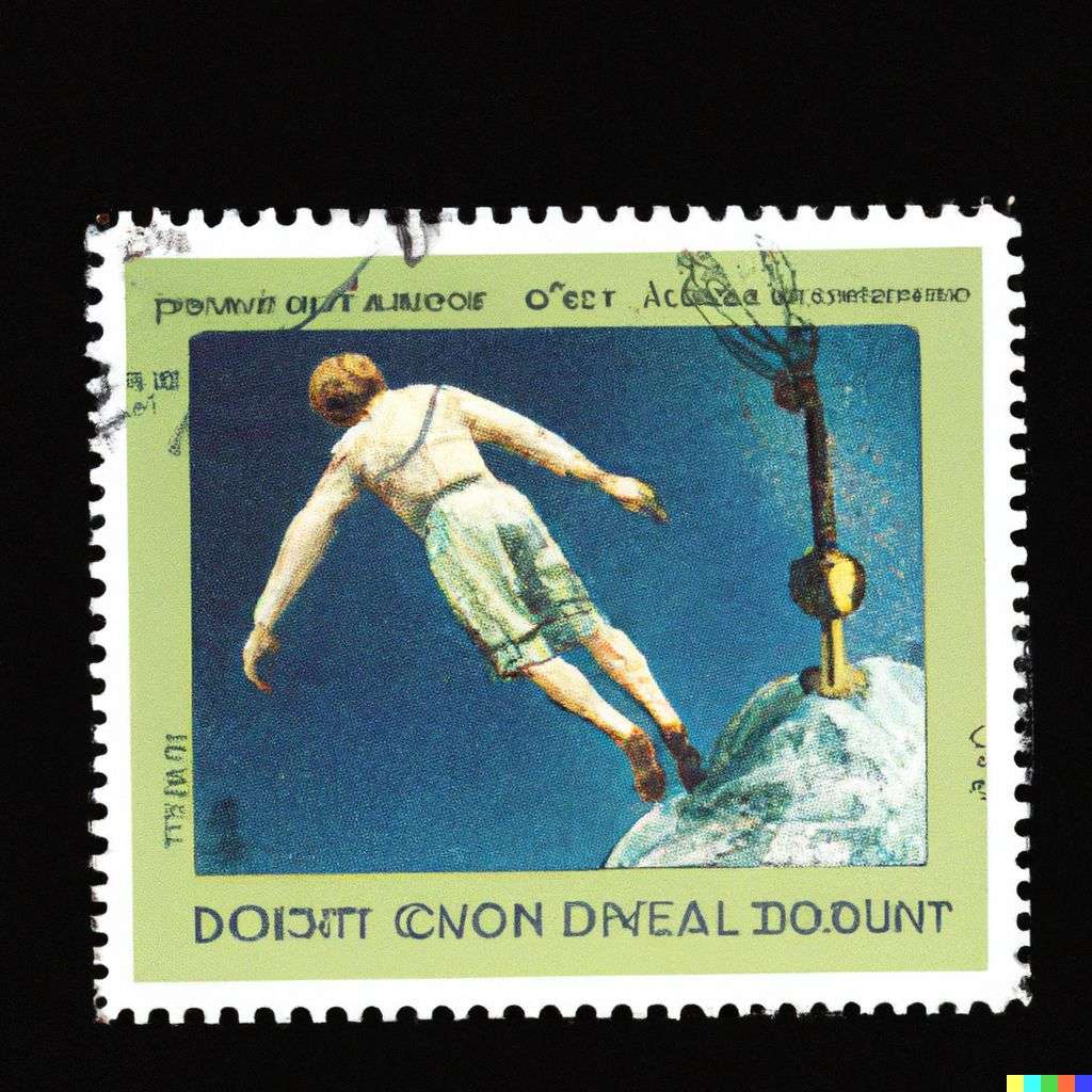 the discovery of gravity, postage stamp